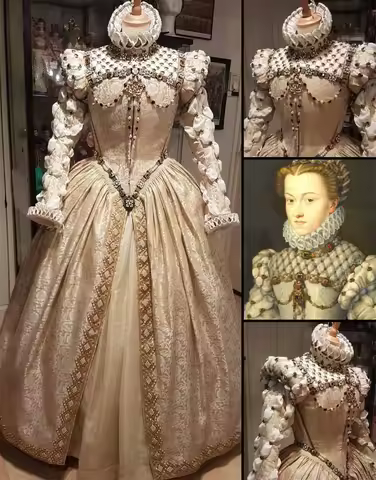 Renaissance Tudor Period Queen Elizabeth Costume Dress Medieval Victorian Tudor Queen Dress Historic