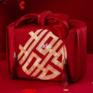 Mrs. Curry & Wedding Baggage Leather Pair Women's Dowry Set Wedding Pot Baggage Cloth Bride Red Bagg