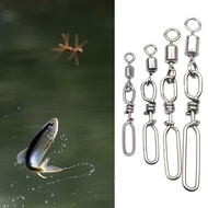 KIN 10Pcs Welded Rings Strength Stainless Steel Fishing Swivels Snap Swivels