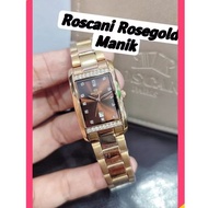 Roscani Watch Rosegold Jam Manik Quartz Bl E75