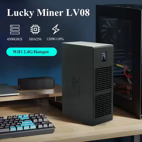 Lucky Miner LV08 4.5Th/S Solo Miner LV08 SHA-256 Bitcoins Miner Asic Chip Low Noise Lottery Crypto M