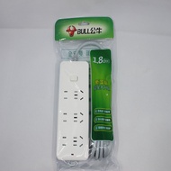 Jalur Kuasa Enam Port Soket Bull GN402 dengan Kord 1.8m 3m 5m Jalur Kuasa Isi Rumah Tulen dengan Sui