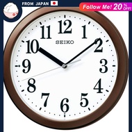 Seiko Clock BC416B Radio-Controlled Analog Wall Clock, Compact Size, Brown Metallic, 28.0 x 4.6 cm D