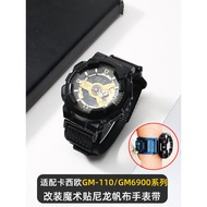 EL7X Adapt to G-SHOCK Casio 5553 GM-110 Small Steel Cannon GM-6900 Modified Nylon Canvas Watch Strap