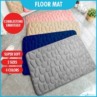 Floor Mat*Memory Foam Cobblestone Embossed*Absorbent Non-Slip Mat