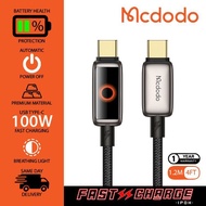 (1 Year Warranty Original) Mcdodo Auto Power Off Type-C to Type-C Fast Charging Cable With Halo Brea
