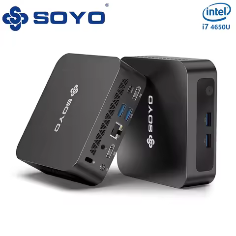 SOYO Mini PC Y5 PLUS Intel i7 4650U CPU with 8GB RAM 128GB M.2 SSD Mini Desktop Computer Dual 4K Dis