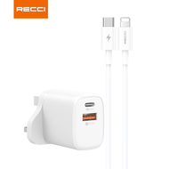 Recci RC30CL 20W PD+QC Wall Charger Type-C to Lightning with Lightning-USB-C Cable included