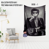 HIASAN DINDING Dylan bob FABRIC poster - dylan bob - fabric wall decoration - bob dylan room wall ac
