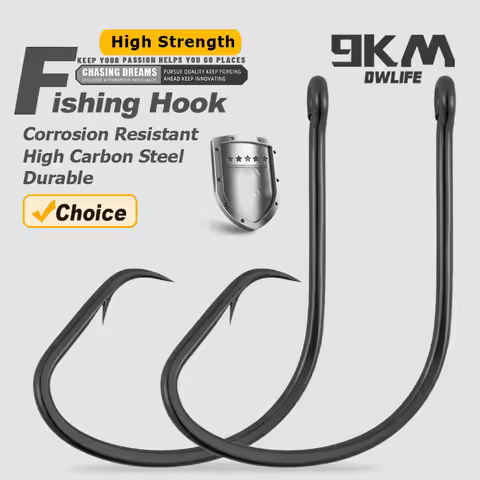 9KM 25~100Pcs Inline Circle Hook Non-Offset Fishing Saltwater Catfish Hook For Rigging Live and Chun
