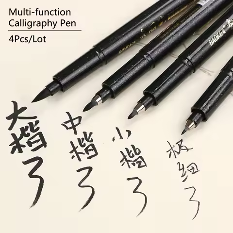 4pcs/Lot Japan Calligraphy Brush Pen Set (Thick, medium, small, ultra-fine) Felt Tip Black Markers t