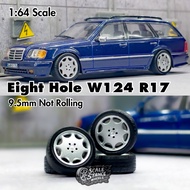 Diecast Rims EIGHT Hole W124 R17 9.5mm Scale 1:64 Scale Stance Mini Scale