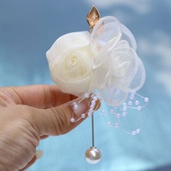 New Style Outdoor Milk Color Fresh Wedding Groom Bride Corsage Corsage Wrist Flower Bridesmaid Groom
