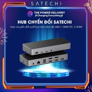 Satechi Hub outputs three USB C Docking Station 13 in 1 screens, with 100W PD, 2 DisplayPort, 3 HDMI