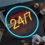 NEON LED WRITING 24/7 NEON/ 24 HOURS NEON WRITING 24/7 NEON RESTAURANT/