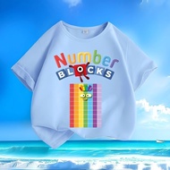 Numberblocks Shirt for kids Cotton Fabric 1 T-Shirt Soft Stretchy Very Comfortable To Wear 100cm-150