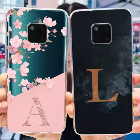 Mate 20 Case For Huawei Mate 20 Pro Cover Fashion Flower Letters Transparent Fundas For Huawei Mate2
