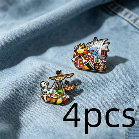 4pcs Anime Movie Enamel Pin Cartoon Brooch Pines Lapel Pins Badge on Backpack Clothing Accessories J