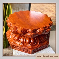 Đế đài sen để tượng Phật 23x11cm | Đôn gỗ hoa sen | Đế Sen Tháp tỏi hoa sen bằng gỗ tự nhiên