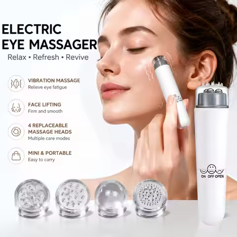 Mini Massage Pen Portable 4 Head Electric Eye Massage Instrument Tools Relax Device Lift Face Vibrat