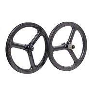 SILVEROCK Trispoke 3 Spokes Carbon Wheels 16in 349 Disc Brake Clincher for FNHON GUST K3 PLUS Folding Bike Wheelset