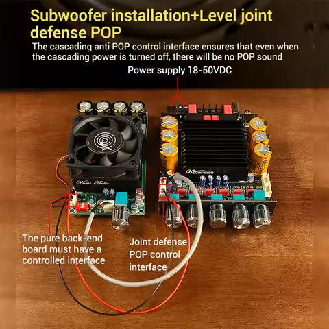 ZK-SUB600 DC 18-50V With Subwoofer Extension Bt Amplifier Board Amplifier Chip Tpa3255 2.0+Channel P