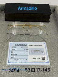 林德伯格2494眼鏡，Armadillo系列可配近視鏡片變色鏡片蔡司hoya Essilor Lenses
