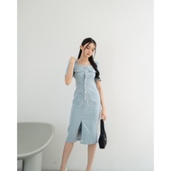 OBRAL [ Keyclothingline ] Elise Denim Dress / Dress Jeans Midi