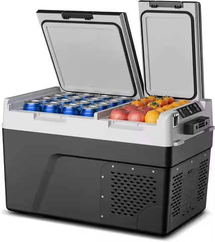 12 Volt Refrigerator Car Fridge - 40QT(38L) Dual Zone Electric Cooler, Car Refri