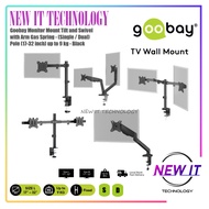 Goobay Monitor Mount Tilt and Swivel with Arm Gas Spring - (Single / Dual) Pole (17-32 inch) up to 9