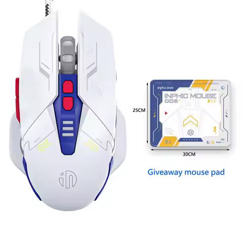 Inphic W9 PRO Wired Silent Gaming Mouse Ergonomic Comfortable Feel RGB Lighting 6-Level DPI Laptop P