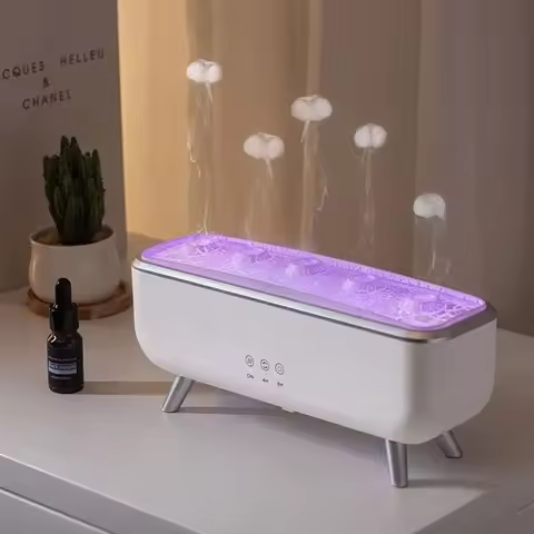 Spitting Circle Flame Humidification Aromatherapy Machine 7-Color Lamp Remote Control Essential Oil 