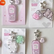 SHLY Bag Pendant Decoration, Anti-lost Pixel Anime Keychains, Y2K Style Bunny Y2K Keyring Korean Tre