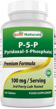 Best Naturals P5P Vitamin B6 (Pyridoxal 5 Phosphate) 100 mg/Serving - 120 Tablets - an Active Form o