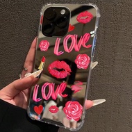 Love Indeed Pattern Mirror Anti-Fall Sleeve Phone Case Compatible With IPhone Waterproof Shockproof 