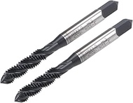 uxcell M6 x 1.0 Spiral Flute Thread Tap, Metric Machine Threading Tap HSS Nitriding Coated, Round Sh