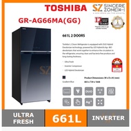 TOSHIBA GR-AG66MA(GG) 661L 2-DOORS FRIDGE / INVERTER / AUTO ICE MAKER / DUO HYBRID / ULTRA FRESH (GG