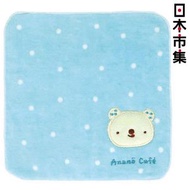 日本市集 - 日本Anano Cafe 小熊 粉藍色 日本製 BB嬰兒 純棉毛巾手帕 (331)【市集世界 - 日本市集】