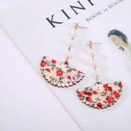 长款珍珠扇子耳环