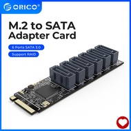PCIe Gen3 M.2 M Key to 6 Ports SATA 3.0 Adapter Card NVMe to SATA3.0 Converter Card NVME PCIe 3.0 to