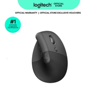 Logitech Lift Vertical Ergonomic Mouse, Wireless, Bluetooth or Logi Bolt USB receiver, Quiet clicks,