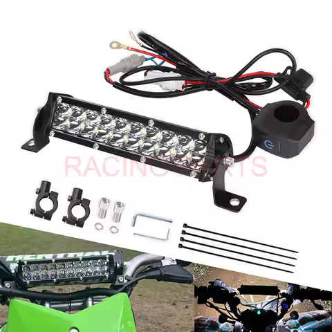 60W Motocross LED Light Bar Kit with Mounting Bracket Switch Wiring for CRF250F CRF110 TTR110 YZF250