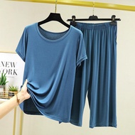 [Comfortable and breathable] Short-sleeved Modal home furnishing suit women can wear loose large-siz