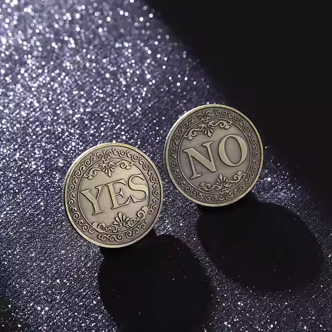 YES OR NO Decision Coin Commemorative Medal Decision Commemorative Coin Good Luck Retro Bronze Wishi