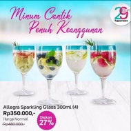 Allegra sparkling glass 300ml tupperware crystal glass with legs wine glass