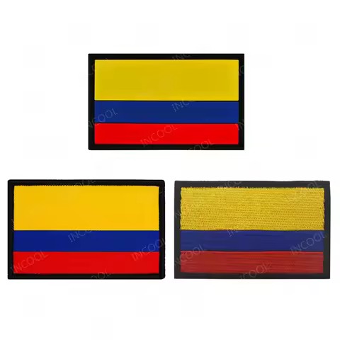Columbia Embroidered Flag Patches Colombia PVC Rubber Colombian Appliqued Armband Patch For Clothing