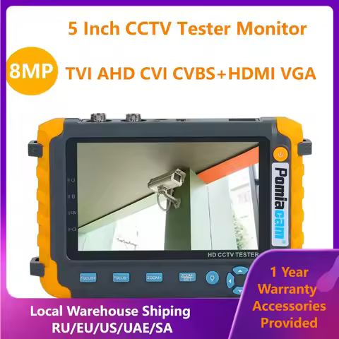 5.0 inch Monitor CVBS 8MP AHD/CVI/TVI 4-In-1 Camera Tester IV8W Tester Portable Tester Support PTZ A