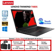 slim !! laptop lenovo thinkpad t480s core i5-8th touch 20gb/1tb ssd - 20gb/1tb ssd