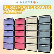 Minimobox 3 4 5 Layers Plastic Drawer Storage Cabinet Wardrobe Drawer/ Laci Plastik Rak Baju 3 4 5 T