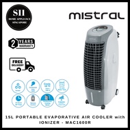 Mistral MAC1600R: 15L PORTABLE EVAPORATIVE AIR COOLER with IONIZER and REMOTE CONTROL - 2 YEARS WARRANTY